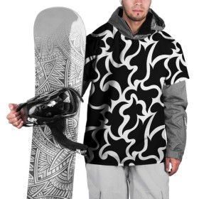 Накидка на куртку 3D с принтом Чёрно-белая мозаика в Кировске, 100% полиэстер |  | абстракция | белый | бесшовный | декоративный | дублировать | мозаика | орнамент | пазл | повторять | пятна | узор | чёрный