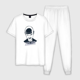 Мужская пижама хлопок с принтом Little Big в Кировске, 100% хлопок | брюки и футболка прямого кроя, без карманов, на брюках мягкая резинка на поясе и по низу штанин
 | 