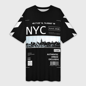 Платье-футболка 3D с принтом New York Strips в Кировске,  |  | fashion | hypebeast | off | off white | streetwear | virgil abloh | white | вайт | итальянский | мода | офф | офф вайт | стаил | стритвир | уличный | урбан