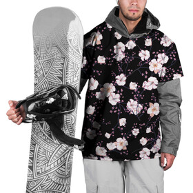 Накидка на куртку 3D с принтом САКУРА | SAKURA в Кировске, 100% полиэстер |  | chery | flowers | japan | sakura | вишня | растения | сакура | цветы | цветы сакуры | япония