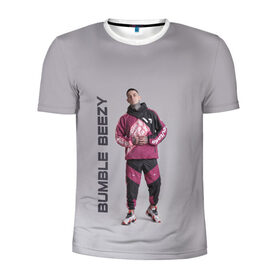Мужская футболка 3D спортивная с принтом Bumble Beezy в Кировске, 100% полиэстер с улучшенными характеристиками | приталенный силуэт, круглая горловина, широкие плечи, сужается к линии бедра | bamble | beezey | beezy | bumbl | bumble | бамбал | бамбл | бамблбизи | бизи | бумбл