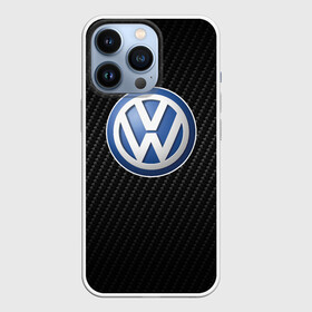 Чехол для iPhone 13 Pro с принтом Volkswagen Logo | Фольксваген Лого в Кировске,  |  | amarok | arteon | caravelle | golf | polo | scirocco | teramont | tiguan | to | touareg | transporter | volkswagen | vw | авто | автомобиль | ам | бренд | карбон | машина | машины | народный автомобиль | фольксваген