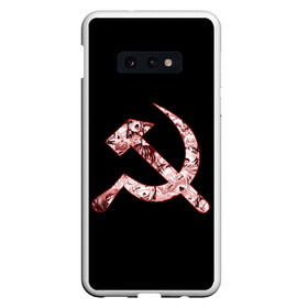 Чехол для Samsung S10E с принтом Anime USSR в Кировске, Силикон | Область печати: задняя сторона чехла, без боковых панелей | Тематика изображения на принте: ahegao | anime | chan | hammer | manga | sickle | ussr | аниме | ахегао | герб | манга | молот | серп | серп и молот | символ | ссср | тян