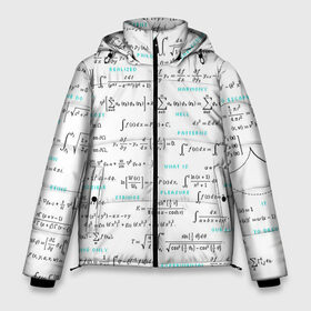 Мужская зимняя куртка 3D с принтом Математические формулы в Кировске, верх — 100% полиэстер; подкладка — 100% полиэстер; утеплитель — 100% полиэстер | длина ниже бедра, свободный силуэт Оверсайз. Есть воротник-стойка, отстегивающийся капюшон и ветрозащитная планка. 

Боковые карманы с листочкой на кнопках и внутренний карман на молнии. | Тематика изображения на принте: алгебра | вычисления | геометрия | дроби | интегралы | матан | математика | студентам | формулы | школа | шпаргалка