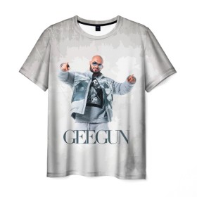 Мужская футболка 3D с принтом Джиган в Кировске, 100% полиэфир | прямой крой, круглый вырез горловины, длина до линии бедер | geegun | rap | джиган | музыка | реп | репер | хип хоп