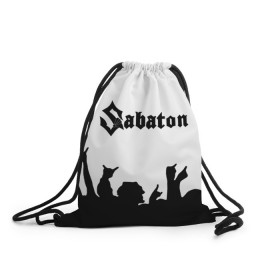 Рюкзак-мешок 3D с принтом SABATON в Кировске, 100% полиэстер | плотность ткани — 200 г/м2, размер — 35 х 45 см; лямки — толстые шнурки, застежка на шнуровке, без карманов и подкладки | Тематика изображения на принте: sabaton | skull | даниель муллбак | йоаким броден | крис рёланд | оскар монтелиус | пэр сундстрём | рикард сунден | сабатон | скелет | тоббе энглунд | томми юханссон | ханнес ван дал | черепа