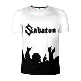 Мужская футболка 3D спортивная с принтом SABATON в Кировске, 100% полиэстер с улучшенными характеристиками | приталенный силуэт, круглая горловина, широкие плечи, сужается к линии бедра | sabaton | skull | даниель муллбак | йоаким броден | крис рёланд | оскар монтелиус | пэр сундстрём | рикард сунден | сабатон | скелет | тоббе энглунд | томми юханссон | ханнес ван дал | черепа