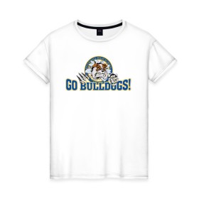 Женская футболка хлопок с принтом GO BULLDOGS в Кировске, 100% хлопок | прямой крой, круглый вырез горловины, длина до линии бедер, слегка спущенное плечо | cw | go bulldogs | jughead | pop s | riverdale | vdgerir | ривердейл | сидаб