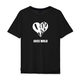 Мужская футболка хлопок Oversize с принтом JUICE WRLD. в Кировске, 100% хлопок | свободный крой, круглый ворот, “спинка” длиннее передней части | Тематика изображения на принте: 