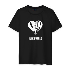 Мужская футболка хлопок с принтом JUICE WRLD. в Кировске, 100% хлопок | прямой крой, круглый вырез горловины, длина до линии бедер, слегка спущенное плечо. | 