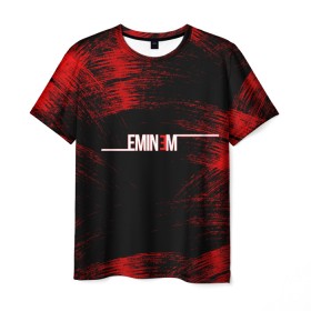 Мужская футболка 3D с принтом Eminem в Кировске, 100% полиэфир | прямой крой, круглый вырез горловины, длина до линии бедер | 3d | eminem | группа | исполнитель | лого | логотип | музыка | музыкант | надпись | реп | репер