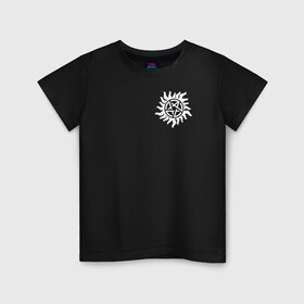 Детская футболка хлопок с принтом Supernatural Pentagram в Кировске, 100% хлопок | круглый вырез горловины, полуприлегающий силуэт, длина до линии бедер | supernatural | vdzabma | сверхъестественное