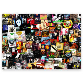 Поздравительная открытка с принтом Альбомы лучших РОК групп в Кировске, 100% бумага | плотность бумаги 280 г/м2, матовая, на обратной стороне линовка и место для марки
 | Тематика изображения на принте: ac | beatles | clash | day | dc | floyd | green | korn | marshmello | music | nirvana | punk | rammstein | rock | sabaton | slayer | slipknot | toxic | альбом | альбомы | группы | лучшие | музыка | нирвана | рок