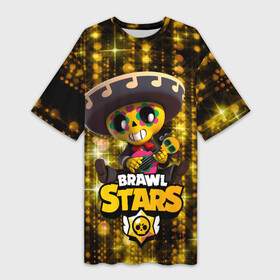 Платье-футболка 3D с принтом Brawl Stars Poco в Кировске,  |  | brawl | brawl stars | brawlstars | brawl_stars | jessie | poco | бравл | бравлстарс | поко