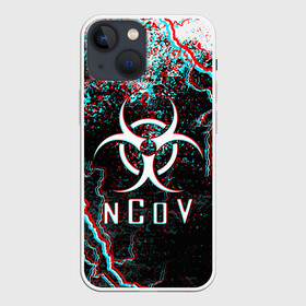 Чехол для iPhone 13 mini с принтом nCoV Glitch | КОРОНАВИРУС ГЛИТЧ (Z) в Кировске,  |  | beta cov b | biohazard | ncov | sars cov | биохазард | вирус | вирус из китая | китай | коронавирус | пневмония | ухань | эпидемия