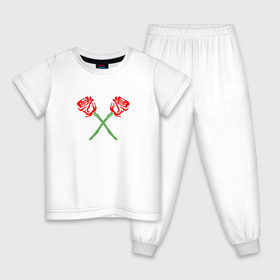 Детская пижама хлопок с принтом PAYTON MOORMEIER (НА СПИНЕ) в Кировске, 100% хлопок |  брюки и футболка прямого кроя, без карманов, на брюках мягкая резинка на поясе и по низу штанин
 | flower | payton moormeier | roses | tiktok | блогер | пейтон | пейтон моормиер | розы | тикток | тиктокер | цветы | ютубер