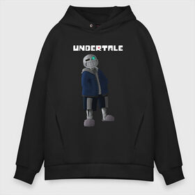 Мужское худи Oversize хлопок с принтом UNDERTALE SANS в Кировске, френч-терри — 70% хлопок, 30% полиэстер. Мягкий теплый начес внутри —100% хлопок | боковые карманы, эластичные манжеты и нижняя кромка, капюшон на магнитной кнопке | asriel dreemurr | chara | frisk | gaster blaster | sans | undertale | азриэль дримурр | андертейл | гастер | меттатон | санс | фриск | чара