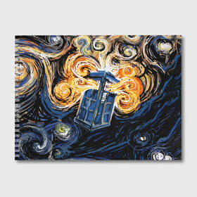 Альбом для рисования с принтом Van Gogh Tardis в Кировске, 100% бумага
 | матовая бумага, плотность 200 мг. | Тематика изображения на принте: david tennant | doctor who | jodie whittaker | matt smith | space | tardis | time | время | девид теннант | джоди уиттакер | доктор | доктор кто | космос | мэтт смит | тардис