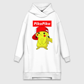 Платье-худи хлопок с принтом ПИКАЧУ в Кировске,  |  | pika pika | pikachu | pokemon | пика пика | пикачу | покемон