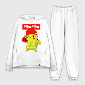 Женский костюм хлопок Oversize с принтом ПИКАЧУ в Кировске,  |  | pika pika | pikachu | pokemon | пика пика | пикачу | покемон