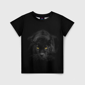 Детская футболка 3D с принтом Пантера в Кировске, 100% гипоаллергенный полиэфир | прямой крой, круглый вырез горловины, длина до линии бедер, чуть спущенное плечо, ткань немного тянется | animal | animals | beast | black | cat | kitten | phanter | животное | животные | зверек | зверь | кот | котики | кошка | кошки | пантера | черная