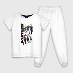 Детская пижама хлопок с принтом Fortnite в Кировске, 100% хлопок |  брюки и футболка прямого кроя, без карманов, на брюках мягкая резинка на поясе и по низу штанин
 | Тематика изображения на принте: 