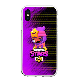 Чехол для iPhone XS Max матовый с принтом Brawl Stars Sandy в Кировске, Силикон | Область печати: задняя сторона чехла, без боковых панелей | brawl stars | brawl stars sandy | legendary brawler | leon | leon shark | sandy | shark | stars | акула | бравл стар сэнди | леон акула | сенди | сэнди