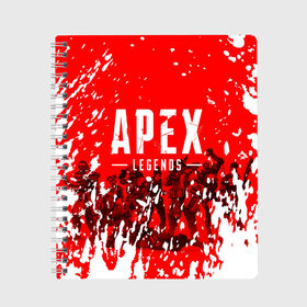 Тетрадь с принтом APEX LEGENDS в Кировске, 100% бумага | 48 листов, плотность листов — 60 г/м2, плотность картонной обложки — 250 г/м2. Листы скреплены сбоку удобной пружинной спиралью. Уголки страниц и обложки скругленные. Цвет линий — светло-серый
 | apex | apex legends | апекс легенда | апекс легендс | апекс легендс игра. | легендс игра
