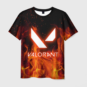Мужская футболка 3D с принтом VALORANT в Кировске, 100% полиэфир | прямой крой, круглый вырез горловины, длина до линии бедер | riot games | valorant | valorant game | valorant riot | валорант | валорант игра.