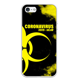 Чехол для iPhone 5/5S матовый с принтом Coronavirus 2019 - nCoV в Кировске, Силикон | Область печати: задняя сторона чехла, без боковых панелей | 2019   ncov | coronavirus | covid | covid 19 | ncov | virus | арт | биологическая опасность | болезнь | вирус | знак | карантин | корона | коронавирус | короновирус | мем | мой руки | оставайся дома | пандемия | помой руки