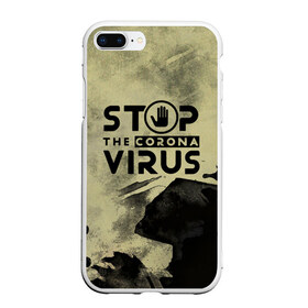 Чехол для iPhone 7Plus/8 Plus матовый с принтом Stop the Coronavirus в Кировске, Силикон | Область печати: задняя сторона чехла, без боковых панелей | Тематика изображения на принте: 2019   ncov | coronavirus | covid | covid 19 | ncov | virus | арт | биологическая опасность | болезнь | вирус | знак | карантин | корона | коронавирус | короновирус | мем | мой руки | оставайся дома | пандемия | помой руки