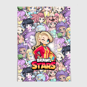 Постер с принтом BrawlStars Girls (Oko) в Кировске, 100% бумага
 | бумага, плотность 150 мг. Матовая, но за счет высокого коэффициента гладкости имеет небольшой блеск и дает на свету блики, но в отличии от глянцевой бумаги не покрыта лаком | Тематика изображения на принте: 