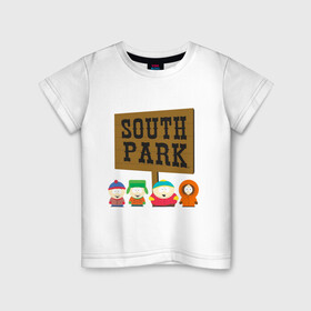 Детская футболка хлопок с принтом South Park. в Кировске, 100% хлопок | круглый вырез горловины, полуприлегающий силуэт, длина до линии бедер | south park | американская культура | американский мультсериал | колорадо | пародия | саус парк | саут парк | черный юмор | четыре мальчика | шоу | южный парк