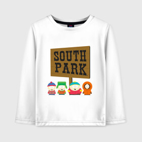Детский лонгслив хлопок с принтом South Park в Кировске, 100% хлопок | круглый вырез горловины, полуприлегающий силуэт, длина до линии бедер | south park | американская культура | американский мультсериал | колорадо | пародия | саус парк | саут парк | черный юмор | четыре мальчика | шоу | южный парк