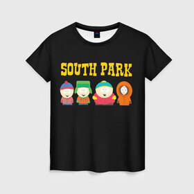 Женская футболка 3D с принтом South Park. в Кировске, 100% полиэфир ( синтетическое хлопкоподобное полотно) | прямой крой, круглый вырез горловины, длина до линии бедер | south park | американская культура | американский мультсериал | колорадо | пародия | саус парк | саут парк | черный юмор | четыре мальчика | шоу | южный парк