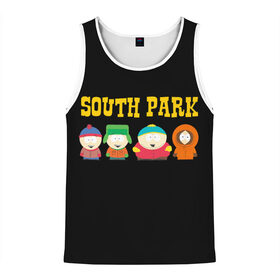 Мужская майка 3D с принтом South Park в Кировске, 100% полиэстер | круглая горловина, приталенный силуэт, длина до линии бедра. Пройма и горловина окантованы тонкой бейкой | Тематика изображения на принте: south park | американская культура | американский мультсериал | колорадо | пародия | саус парк | саут парк | черный юмор | четыре мальчика | шоу | южный парк