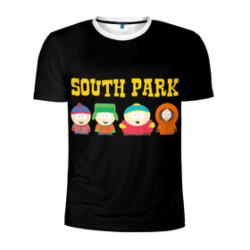 Мужская футболка 3D спортивная с принтом South Park. в Кировске, 100% полиэстер с улучшенными характеристиками | приталенный силуэт, круглая горловина, широкие плечи, сужается к линии бедра | south park | американская культура | американский мультсериал | колорадо | пародия | саус парк | саут парк | черный юмор | четыре мальчика | шоу | южный парк