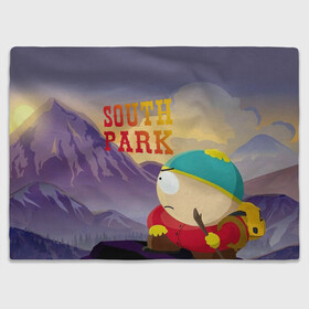 Плед 3D с принтом South Park Картмен в Кировске, 100% полиэстер | закругленные углы, все края обработаны. Ткань не мнется и не растягивается | south park | баттерс | кайл | картмен | кени | кеннет | кенни | мультик | саус парк | стэнли | эрик | южный парк