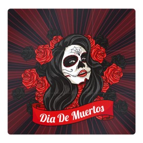 Магнитный плакат 3Х3 с принтом Dia de Muertos в Кировске, Полимерный материал с магнитным слоем | 9 деталей размером 9*9 см | Тематика изображения на принте: 