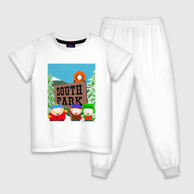 Детская пижама хлопок с принтом ЮЖНЫЙ ПАРК в Кировске, 100% хлопок |  брюки и футболка прямого кроя, без карманов, на брюках мягкая резинка на поясе и по низу штанин
 | 