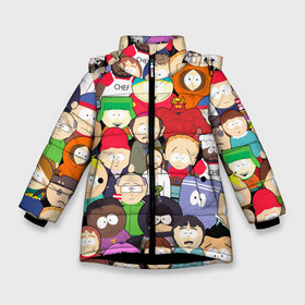 Зимняя куртка для девочек 3D с принтом South Park персонажи в Кировске, ткань верха — 100% полиэстер; подклад — 100% полиэстер, утеплитель — 100% полиэстер. | длина ниже бедра, удлиненная спинка, воротник стойка и отстегивающийся капюшон. Есть боковые карманы с листочкой на кнопках, утяжки по низу изделия и внутренний карман на молнии. 

Предусмотрены светоотражающий принт на спинке, радужный светоотражающий элемент на пуллере молнии и на резинке для утяжки. | Тематика изображения на принте: park | south | south park | брофловски | герои | кайл | картман | кени | марж | они убили кени | парк | персонажи | ренди | рэнди | сволочи | стен | стэнн | южный | южный парк