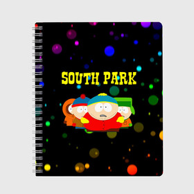 Тетрадь с принтом South Park в Кировске, 100% бумага | 48 листов, плотность листов — 60 г/м2, плотность картонной обложки — 250 г/м2. Листы скреплены сбоку удобной пружинной спиралью. Уголки страниц и обложки скругленные. Цвет линий — светло-серый
 | Тематика изображения на принте: south park | американская культура | американский мультсериал | колорадо | пародия | саус парк | саут парк | черный юмор | четыре мальчика | шоу | южный парк