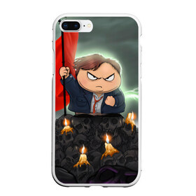 Чехол для iPhone 7Plus/8 Plus матовый с принтом Eric Cartman в Кировске, Силикон | Область печати: задняя сторона чехла, без боковых панелей | Тематика изображения на принте: eric cartman | kenny | south park | ерик картман | злой картман | картман | кени | кенни | молнии | мультфильм | саус парк | саус парк мультик | флаг | черепа | эрик картман | южный парк