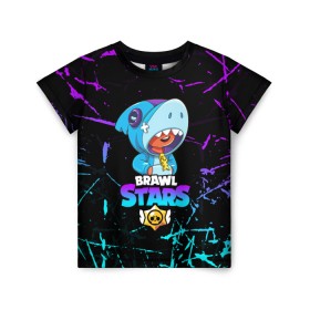 Детская футболка 3D с принтом BRAWL STARS LEON SHARK в Кировске, 100% гипоаллергенный полиэфир | прямой крой, круглый вырез горловины, длина до линии бедер, чуть спущенное плечо, ткань немного тянется | 8 bit | 8 бит | bibi | brawl stars | crow | el brown | leon | leon shark | max | mr.p | sally leon | shark | stars | virus | werewolf | акула | биби | вирус | ворон | леон | оборотень | пингвин