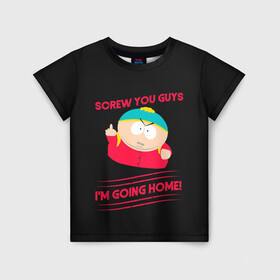 Детская футболка 3D с принтом Cartman в Кировске, 100% гипоаллергенный полиэфир | прямой крой, круглый вырез горловины, длина до линии бедер, чуть спущенное плечо, ткань немного тянется | cartman | kenny | park | south | southpark | картман | кенни | мульт | мультик | парк | персонаж | персонажи | сериал | южный