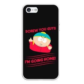 Чехол для iPhone 5/5S матовый с принтом Cartman в Кировске, Силикон | Область печати: задняя сторона чехла, без боковых панелей | cartman | kenny | park | south | southpark | картман | кенни | мульт | мультик | парк | персонаж | персонажи | сериал | южный