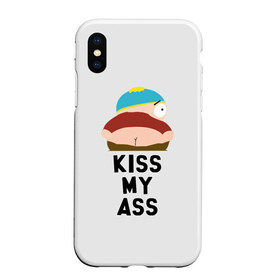 Чехол для iPhone XS Max матовый с принтом Kiss My Ass в Кировске, Силикон | Область печати: задняя сторона чехла, без боковых панелей | cartman | kenny | park | south | southpark | картман | кенни | мульт | мультик | парк | персонаж | персонажи | сериал | южный