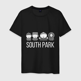 Мужская футболка хлопок с принтом South Park в Кировске, 100% хлопок | прямой крой, круглый вырез горловины, длина до линии бедер, слегка спущенное плечо. | cartman | kartman | kenny | park | south | брофловски | кайл | картинка | картман | кенни | маккормик | марш | парк | саус | сауспарк | стэн | стэнли | эрик | южный