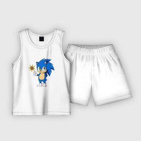 Детская пижама с шортами хлопок с принтом Baby Sonic в Кировске,  |  | baby | sonic | ежик | соник