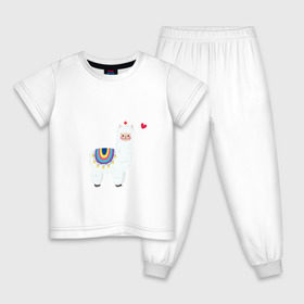 Детская пижама хлопок с принтом Альпака-медсестра) в Кировске, 100% хлопок |  брюки и футболка прямого кроя, без карманов, на брюках мягкая резинка на поясе и по низу штанин
 | альпака | лама | медсестра
